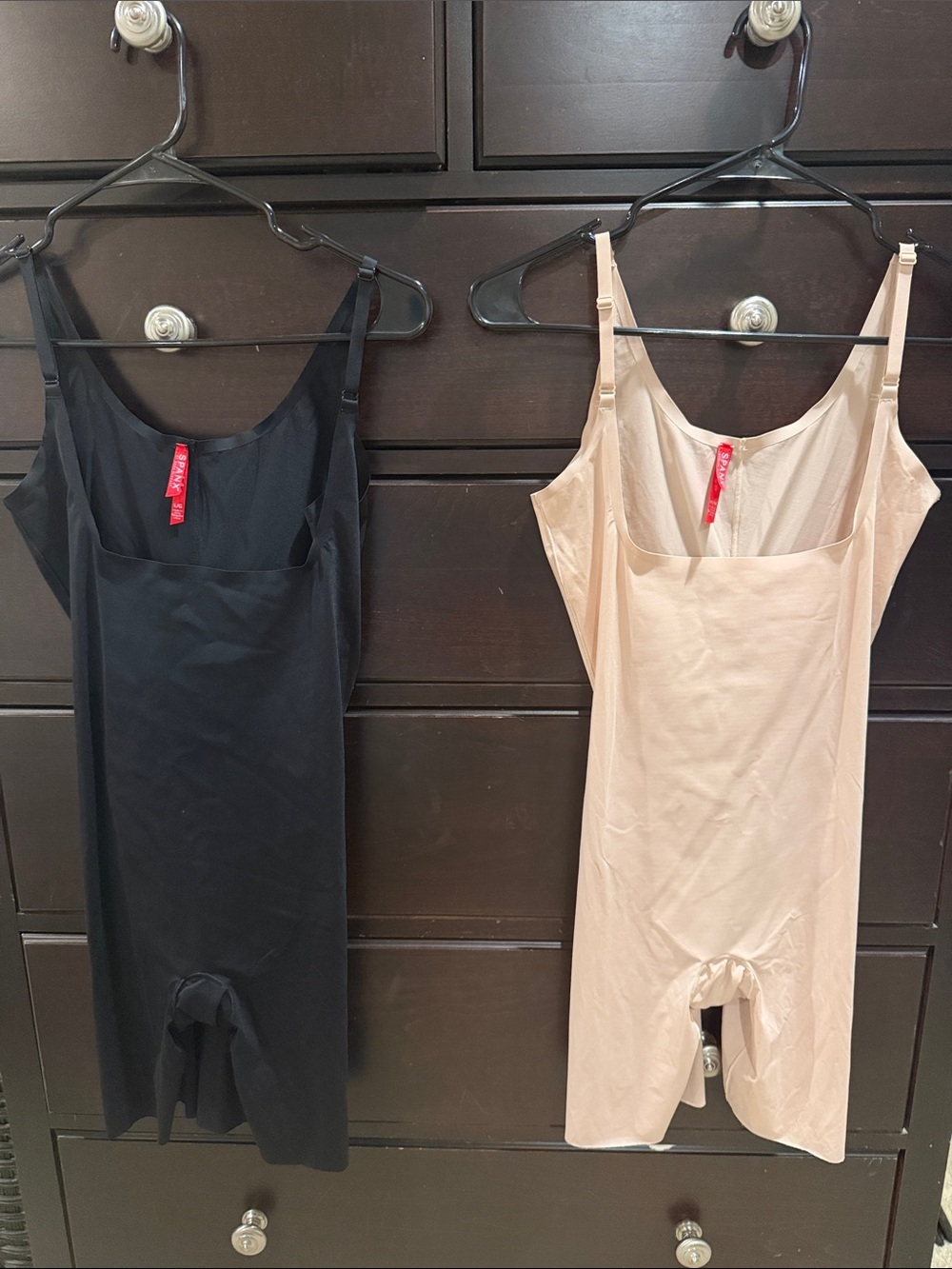 2 SPANX Lightweight Shaping Bodysuit Slip - Black Sz L  and Nude Sz M